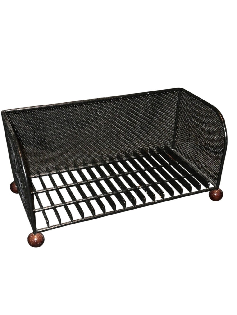 Black Wire Mesh Metal Desk Organizer Tissue Holder 10x5x5"